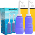Upside Down Peri Bottle for Postpartum Care, Portable Bidet with Travel Bag, Handheld Perineal Sprayer, Reusable Douche for Women, Men, Baby, Personal Hygiene 450ml-2Pack (Blue)