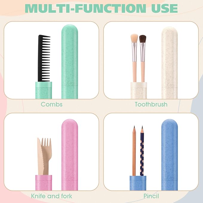 LemonRoad 20 Sets Travel Toothbrush Sets Disposable Toothbrush with Individual Portable Case Individually Wrapped Tooth Brush with Cases for Homeless Supplies Travel Camping Hotel (Macron)