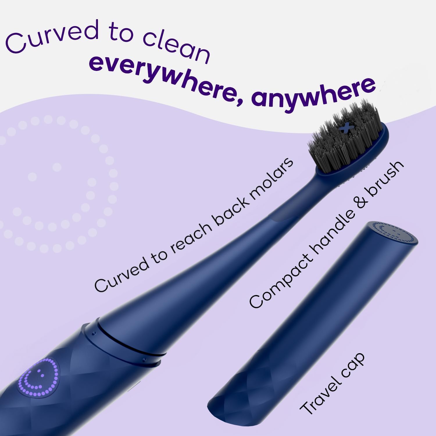 Burst Curve Sonic Electric Toothbrush for Adults (Cobalt Blue) | Slim Travel Brush with Cover | Ultra Soft Bristles | Up to 2 Month Rechargeable Battery | Two Modes & Timer