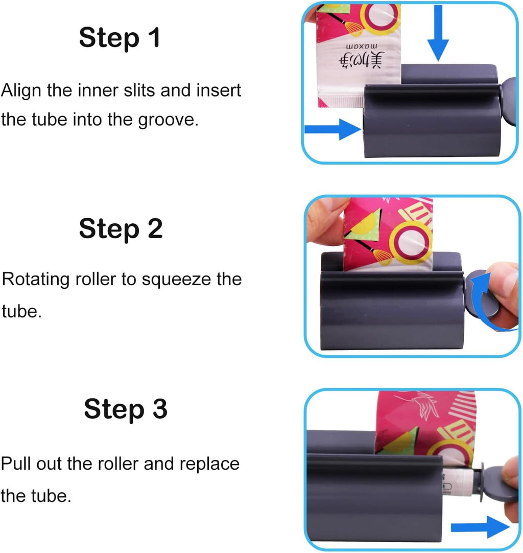 Toothpaste Squeezer - Metal Tube Squeezer Stainless Steel Tube Wringer UDQYQ Toothpaste seat Holder Stand (Gray)