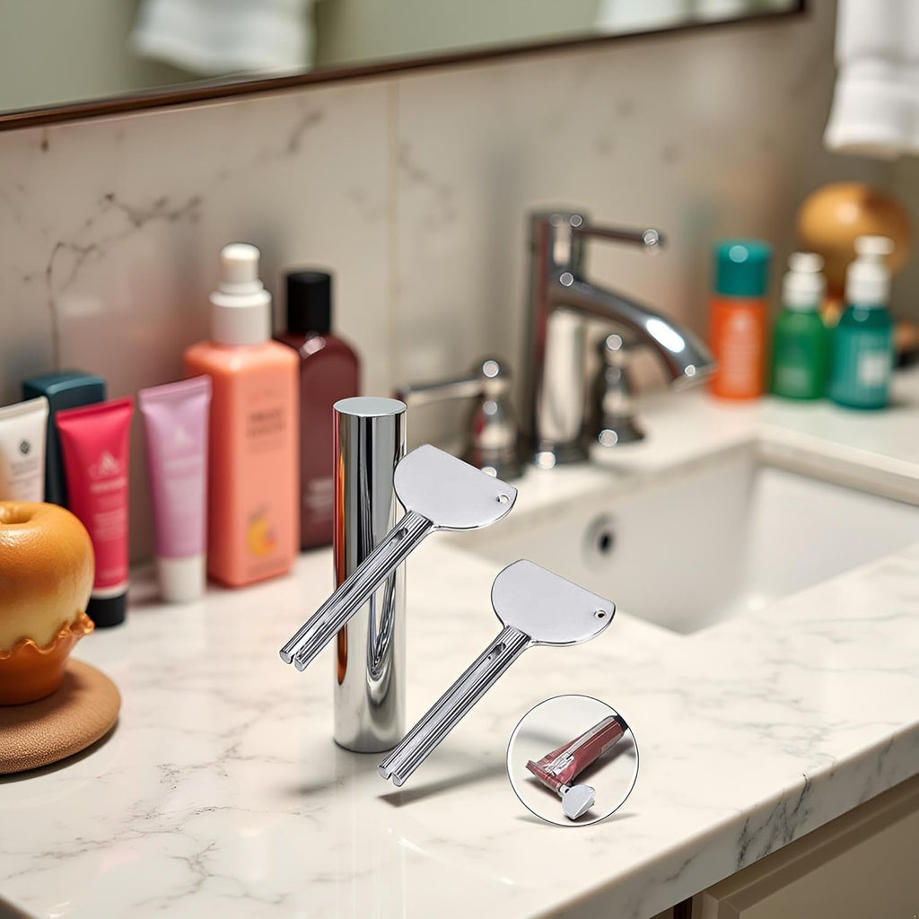 2PCS Stainless Steels Metal Tube Squeezer Keys Tube Squeezer Tool, Salon Toothpaste Tube Squeezers Toothpaste Squeezer,Daily Living Tube Squeezing Aids
