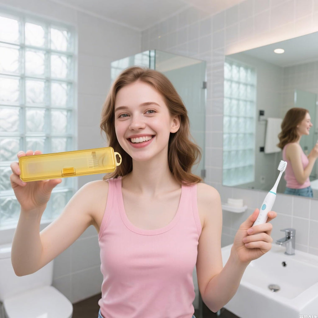 2 Pack Toothbrush Holders Travel Case,Toothbrush Holders for Travel 7.9 x 1.8 x 1.1 In,Portable Plastic Toothbrushes Travels Holder with Secure Seal, Yellow & Green