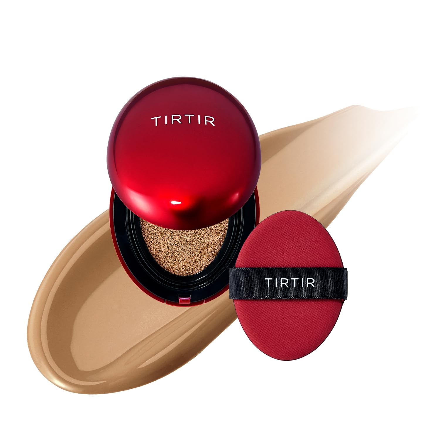 [*Mini Size*] TIRTIR Mask Fit Red Cushion Foundation | Full coverage, Weightless, Skin fit, Satin Glow Finish, Korean Makeup BB Foundation, beauty, Tattoo cover up, Buildable (#34W Toffee, 0.15 Fl Oz)