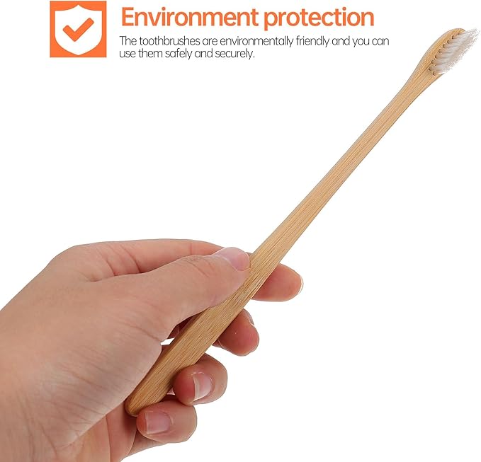 20pcs Toothbrushes Small Head Natural Bristles Lightweight Travel Oral Care for Adults Eco-Friendly Black White