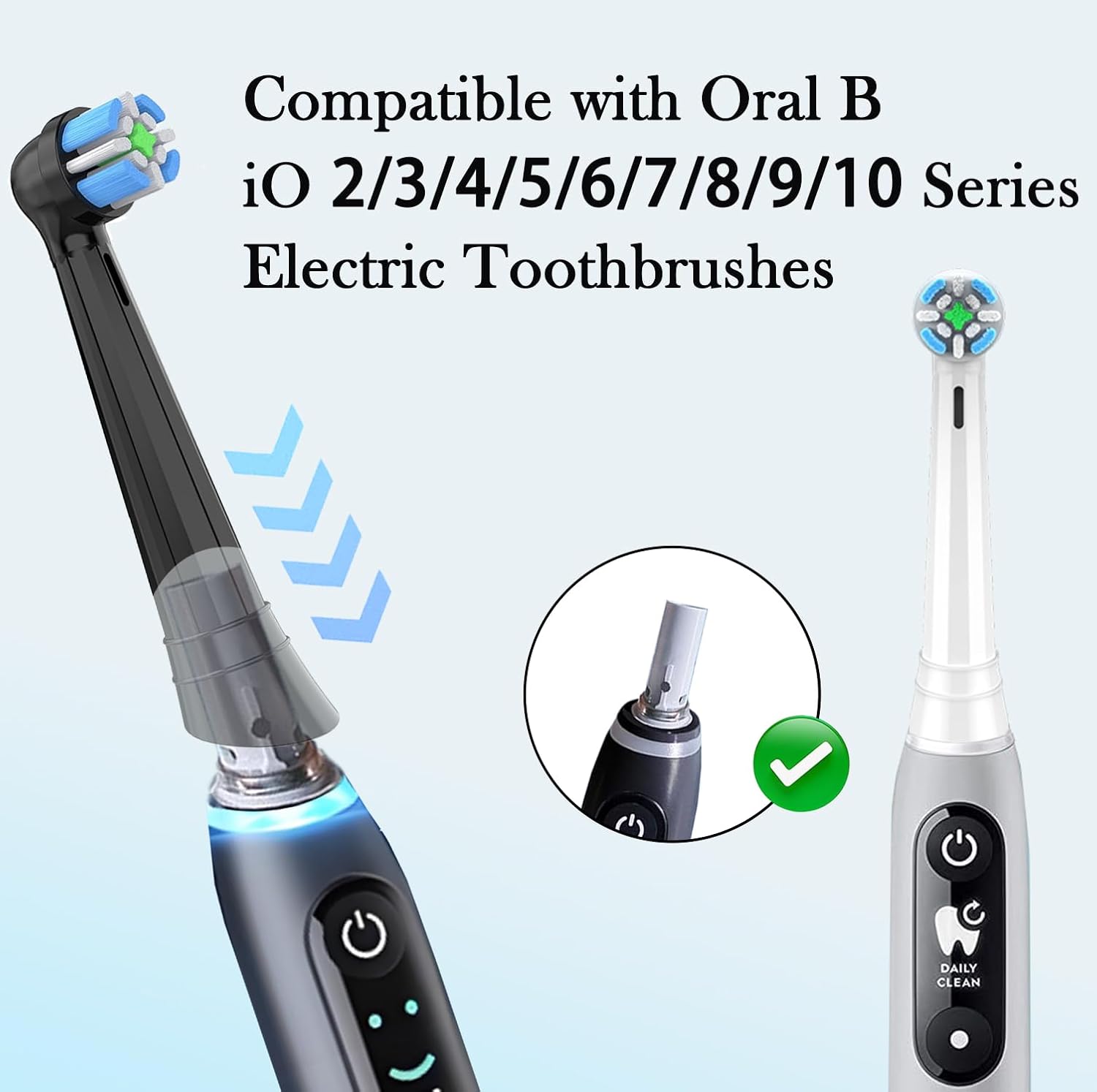 IO Replacement Brush Heads Compatible with Oral B iO Series 2-10 Electric Toothbrushes (White, 6 PCS)
