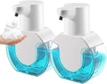 2 Pack Automatic Foaming Soap Dispenser 14.2oz/420ML Touchless Automatic Foaming Soap Dispenser,Rechargeabled Wall Mounted Smart Soap Dispenser for Bathroom Kitchen