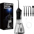 Water Dental Flosser Teeth Pick: Portable Cordless Oral Irrigator 320ML Rechargeable Travel Irrigation Cleaner with 5 Flossing Tips, IPX7 Waterproof Electric Flossing Machine for Teeth Cleaning
