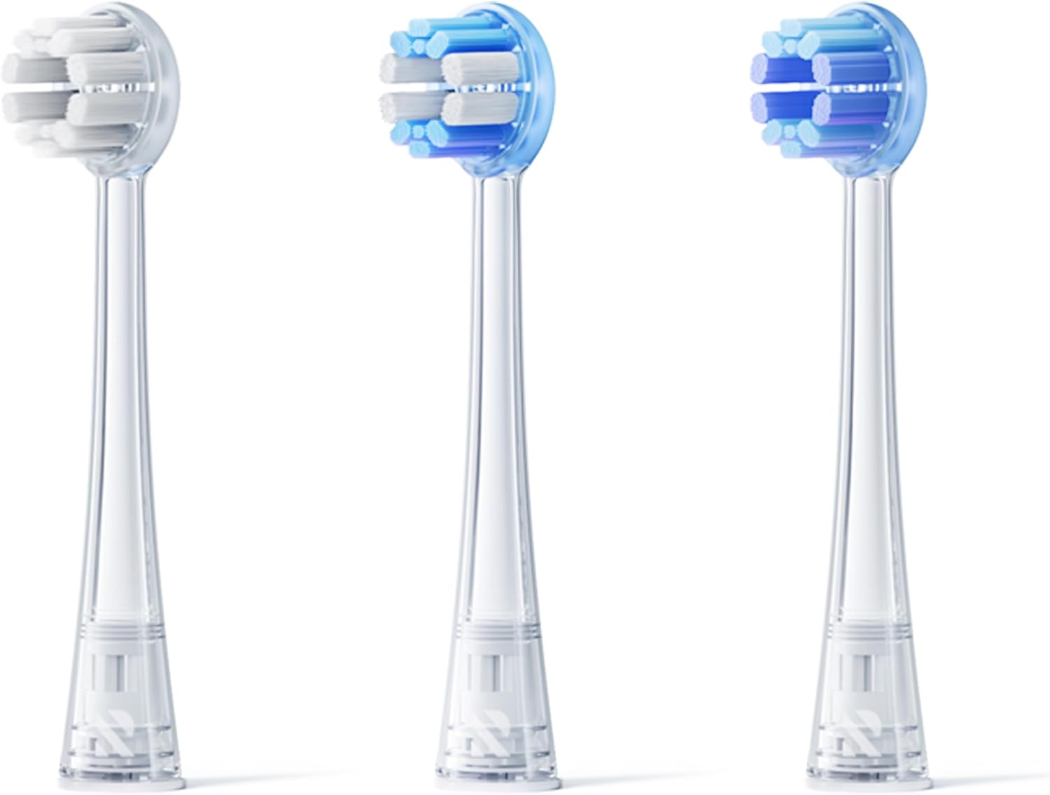 RANVOO AirJet II Original Replacement Head, Upgraded Jet Clean, 100% Plaque Removal, Conada Certified, White for Adult Protect Gum Orthodontic Teeth, Set of 3 Mixed Brush Heads