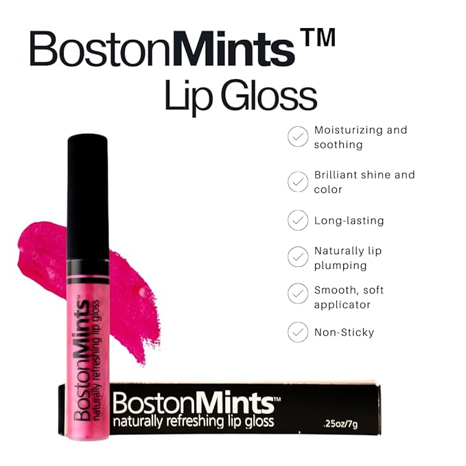 P-Town Pink Lip Gloss (.25oz) -Vegan, gluten-free, cruelty-free formula with Aloe, Vitamins C & E, and a refreshing hint of spearmint extract for soft and hydrated lips.