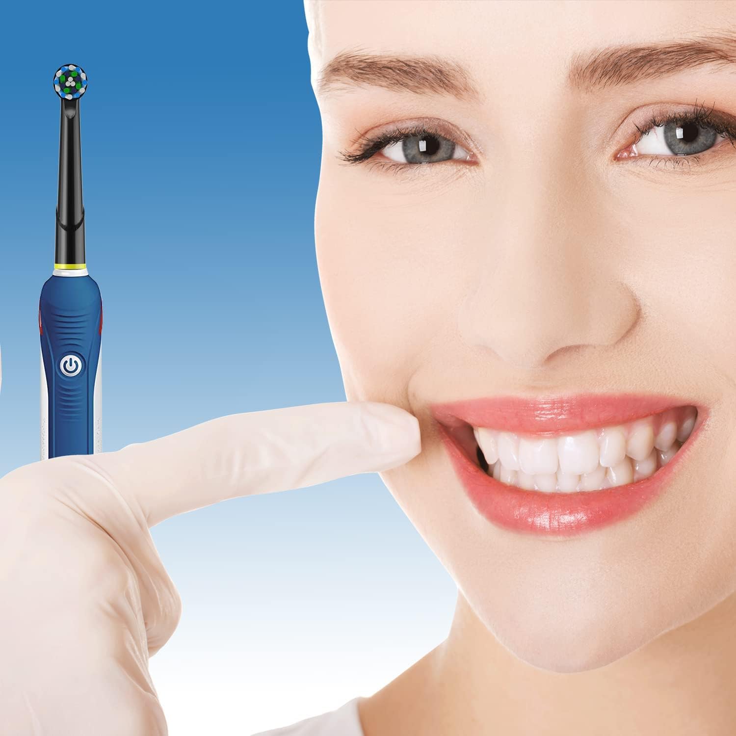 Replacement Heads Compatible with Oral B Electric Toothbrush, 16 Pcs Toothbrush Heads for Oral-b Braun Refill Pro 1000 2000 3000 500 Vitality Genius x (Black)