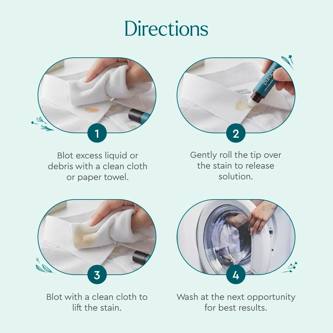 Puracy Stain Remover Pen, Natural Based Travel and Laundry Stain Cleaner for Clothes, Baby Essentials, Kids Stains, Oil and Fabric Spot Cleaner, Unscented (Stain Remover Pen, 0.33 oz, 3 pack)