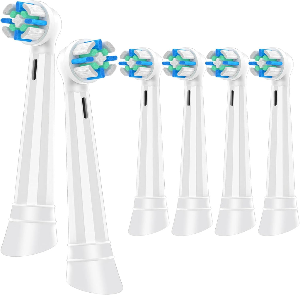 6PCS iO Replacement Heads Compatible with Oral B iO Electric Toothbrush,Compatible with Oral B iO Series 2/3/4/5/6/7/8/9/10,Premium Bristles for Deep Cleaning&Gentle Care,White