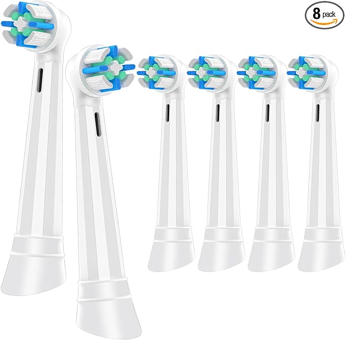 Replacement Toothbrush Heads Compatible with Oral B iO Series 2/3/4/5/6/7/8/9/10 Electric Toothbrush,Round Brush Heads for Gentle Gum Care & Deep Cleaning,6PACK,White