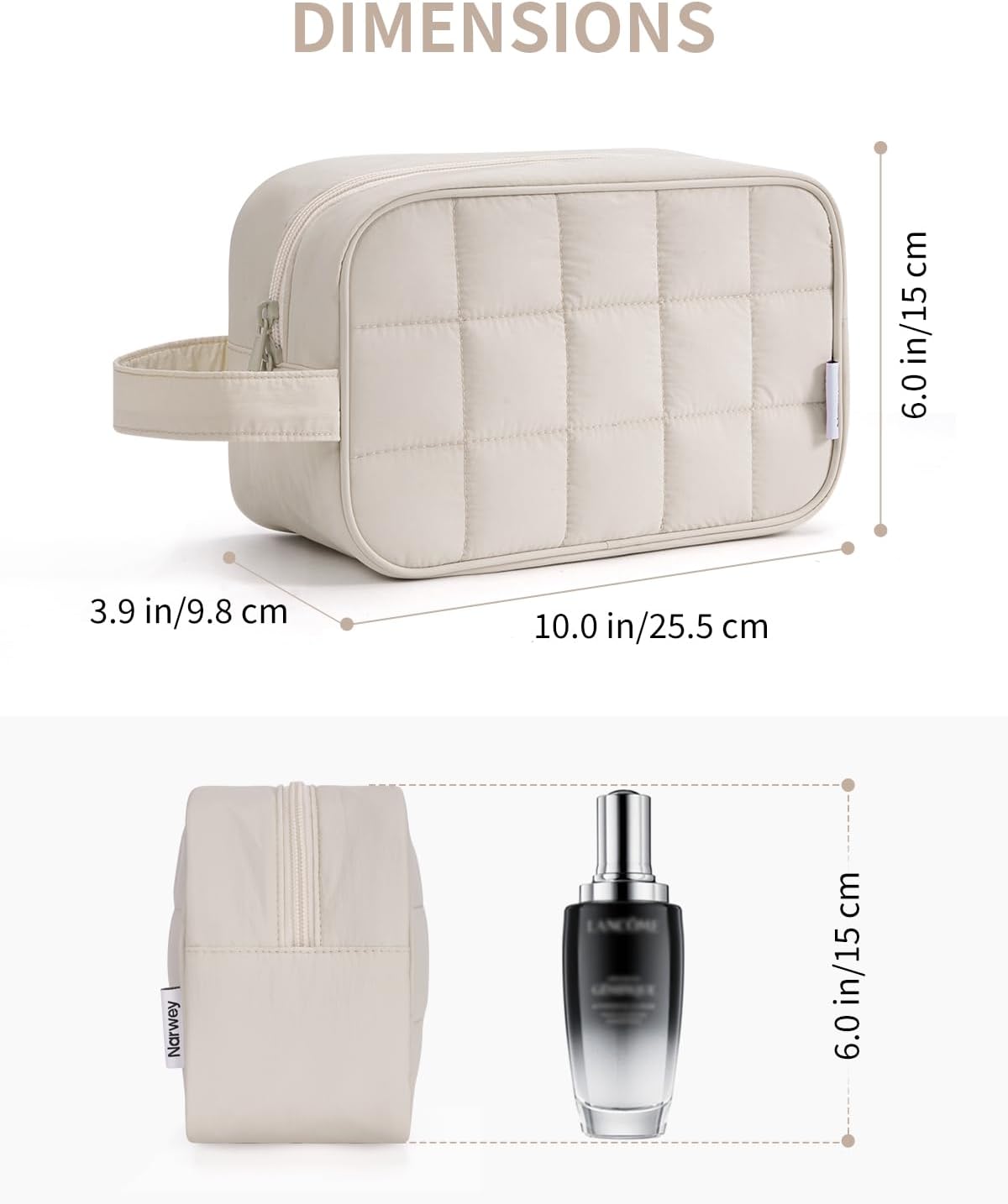 Narwey Puffy Travel Toiletry Bag for Traveling Women Girl, Travel Bag for Toiletries, Cute Travel Makeup Bag Organizer, Quilted Cosmetic Bag Make Up Skincare Medicine Bags