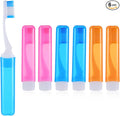 6pcs Travel Toothbrush Mini Portable Toothbrush Set Travels Size Toothbrushes Folding Traveling Tooth Brush with Case for Women Home Camping Hiking Soft Bristle