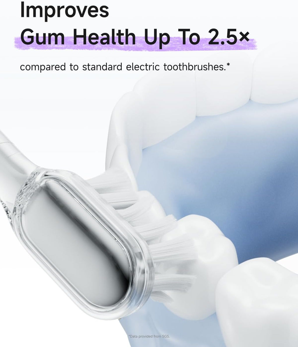 Laifen Wave Special Electric Toothbrush, New 2025 Version Oscillation & Vibration Sonic Electric Toothbrush for Adults with App, 2 Brush Heads, IP68 Waterproof Travel-Friendly (Misty Lavender)