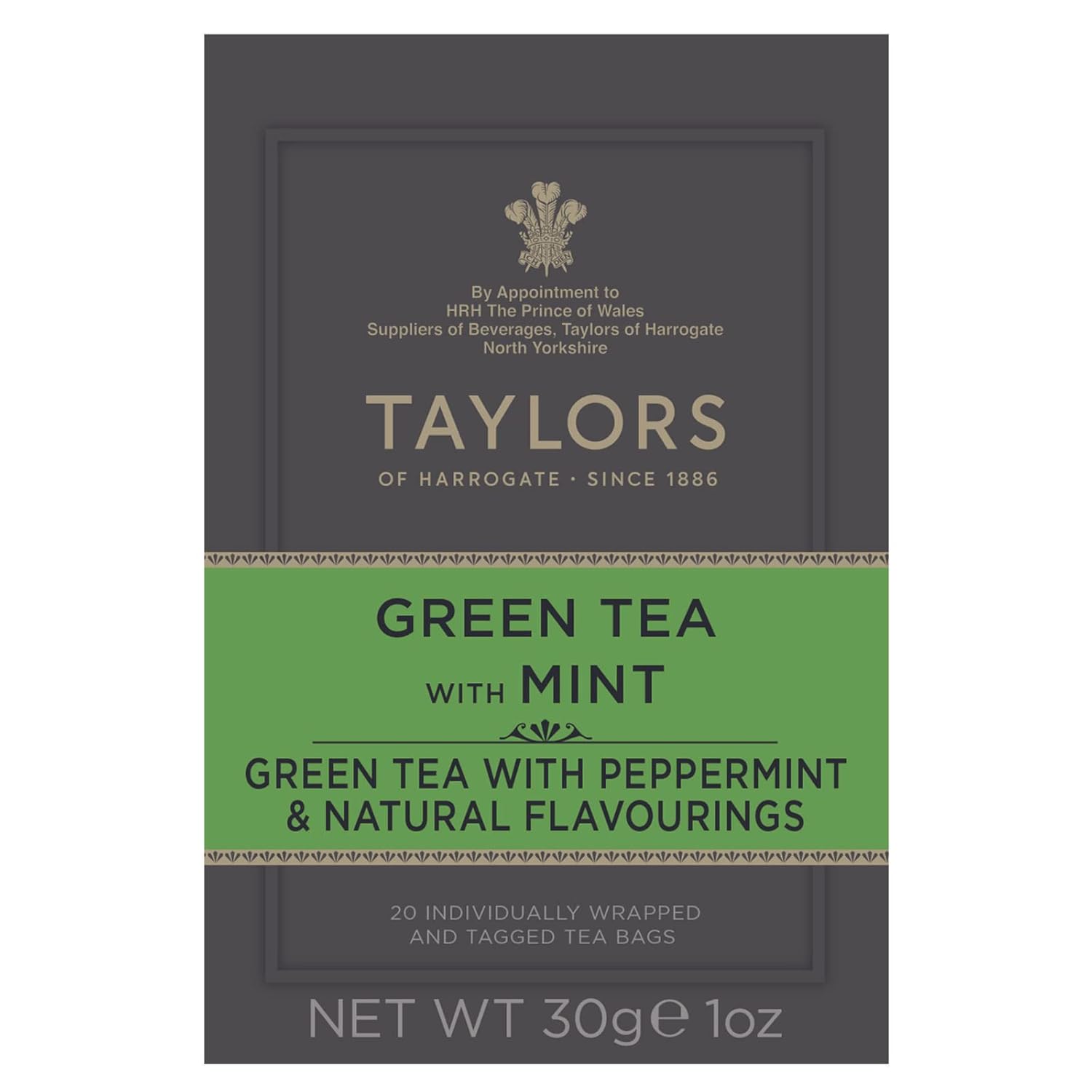 Taylors of Harrogate Green Tea with Mint, 20 Count (Pack of 1)