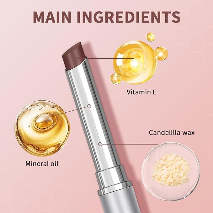 3PCS Honey Lipstick Tinted Lip Balm - Sheer Hydrating Lipstick for All Skin Tones - Moisturizing Lip Color, Nourishing Lip Balm with a Hint of Natural Black Cherry Tint (Black & Nude & Pink)