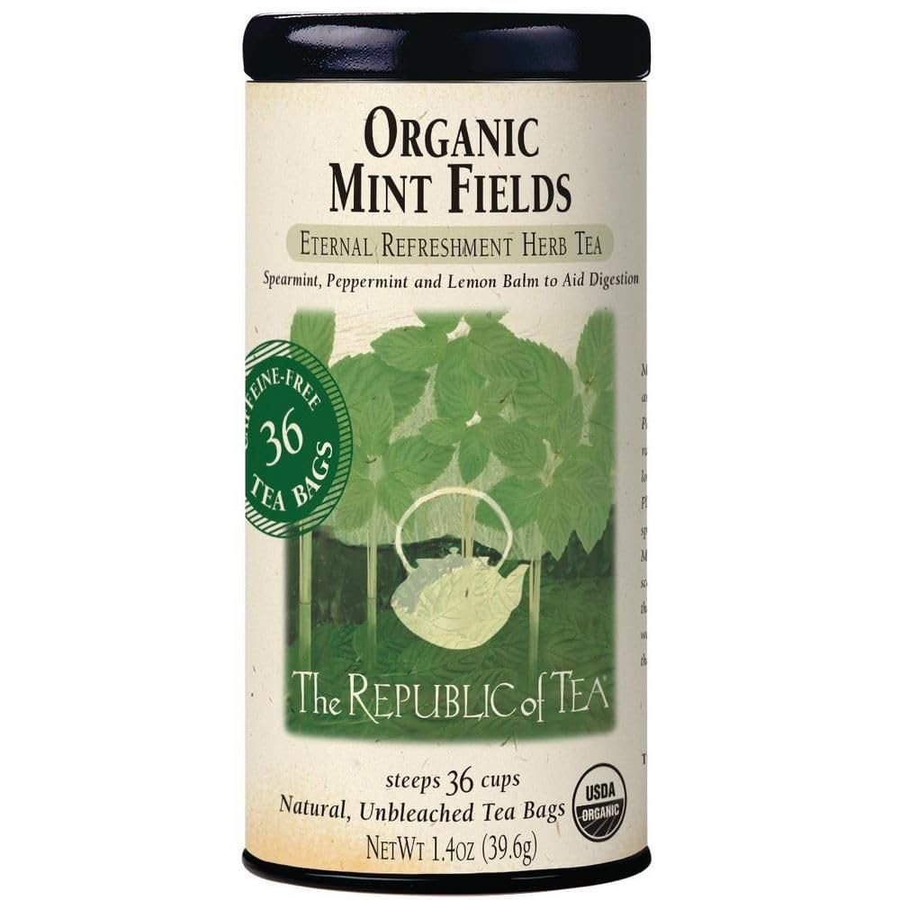 The Republic of Tea – Organic Mint Fields Herbal Tea Bags, Caffeine Free, 36 Servings