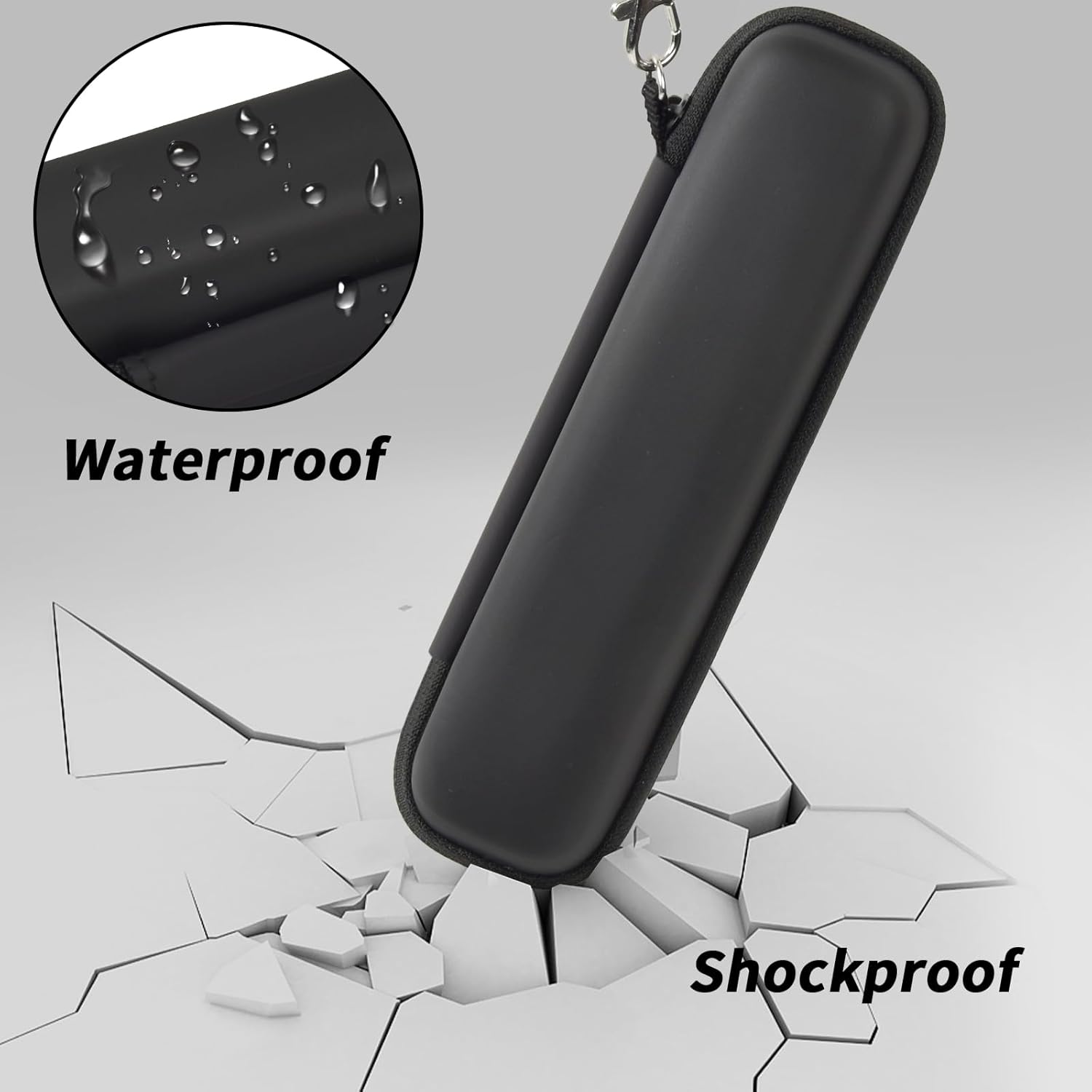 Toothbrush Travel Hard Case Compatible with Oral-B Pro 1000, 2000, 3000, 3500, 1500/ for Philips Sonicare ProtectiveClean 4100 5100 Electric Toothbrush with Mesh Pocket&Carabiner - Black (Bag Only)