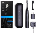 MOON Sonic Electric Toothbrush for Adults & Teens, Black, 5 Smart Modes, Clean, White, Massage, Polish & Sensitive, Rechargeable with Travel Case & 2 Brush Heads, Industry-Leading 6 Week Charge