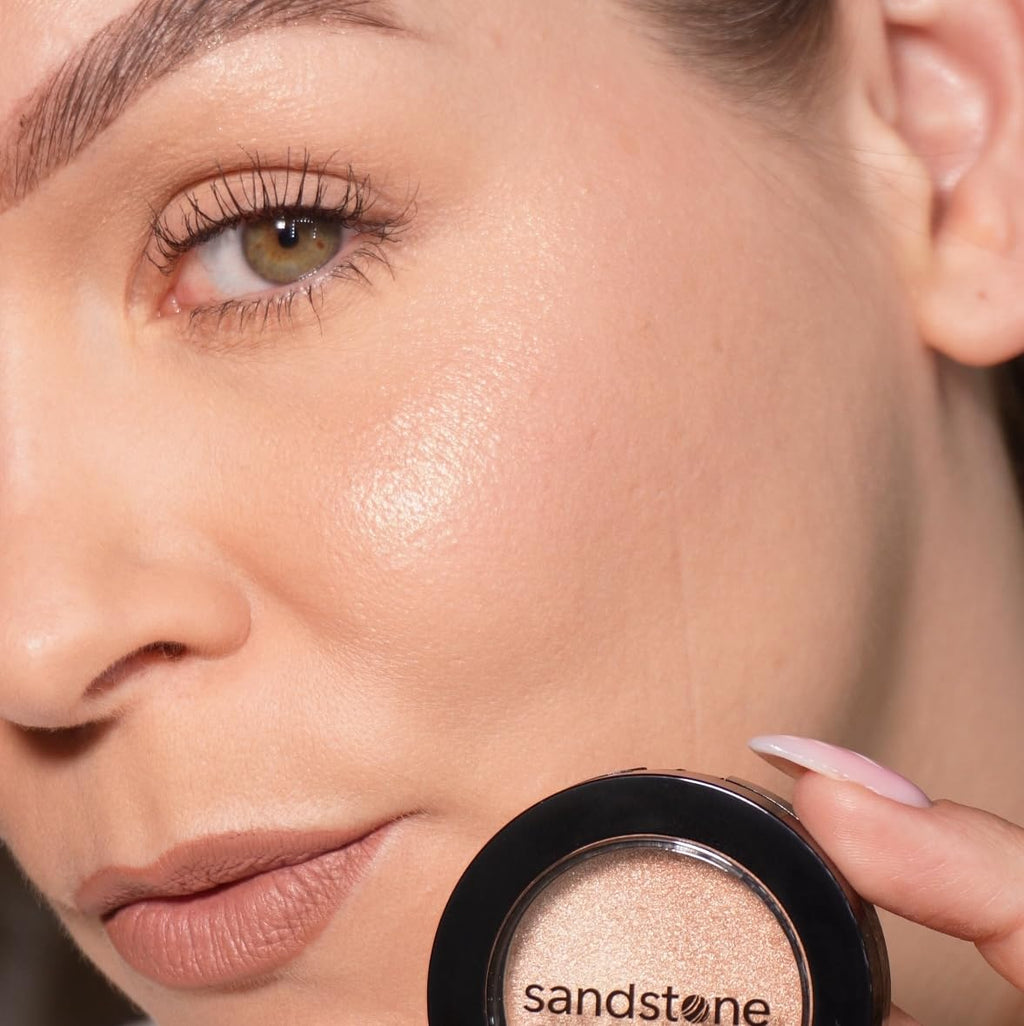 Sandstone Scandinavia Highlighter – Hypoallergenic Face Highlighter - High Glossy Face Illuminator with Natural Finish - Pearl Shimmer - Smooth silky Powder Makeup (Golden Champagne, 3 g)