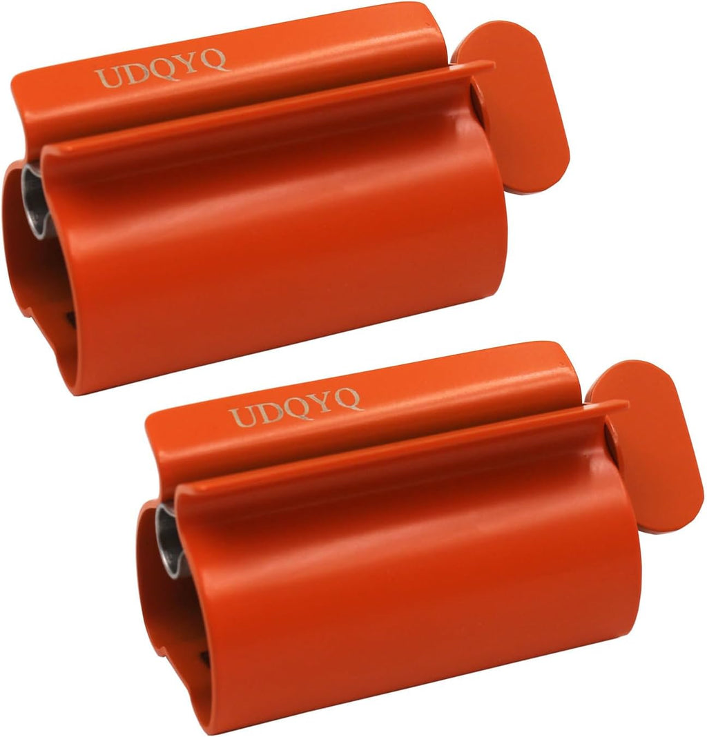 Toothpaste Squeezer - Metal Tube Squeezer Stainless Steel Tube Wringer UDQYQ Toothpaste seat Holder Stand (Orange)