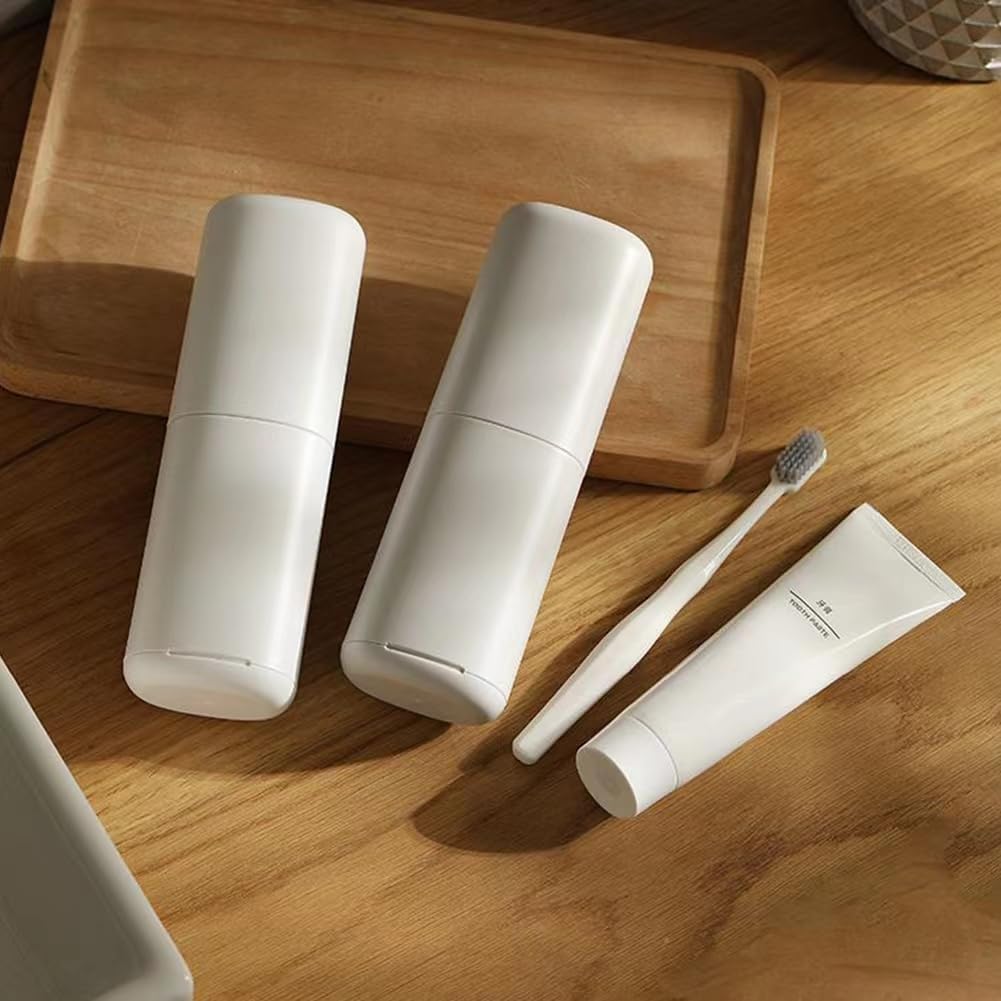 Travel Toothbrush Case Storage Toothbrush Container Cup Holder Portable Toothbrush Case for Home Outdoor Travel Cup Organizer