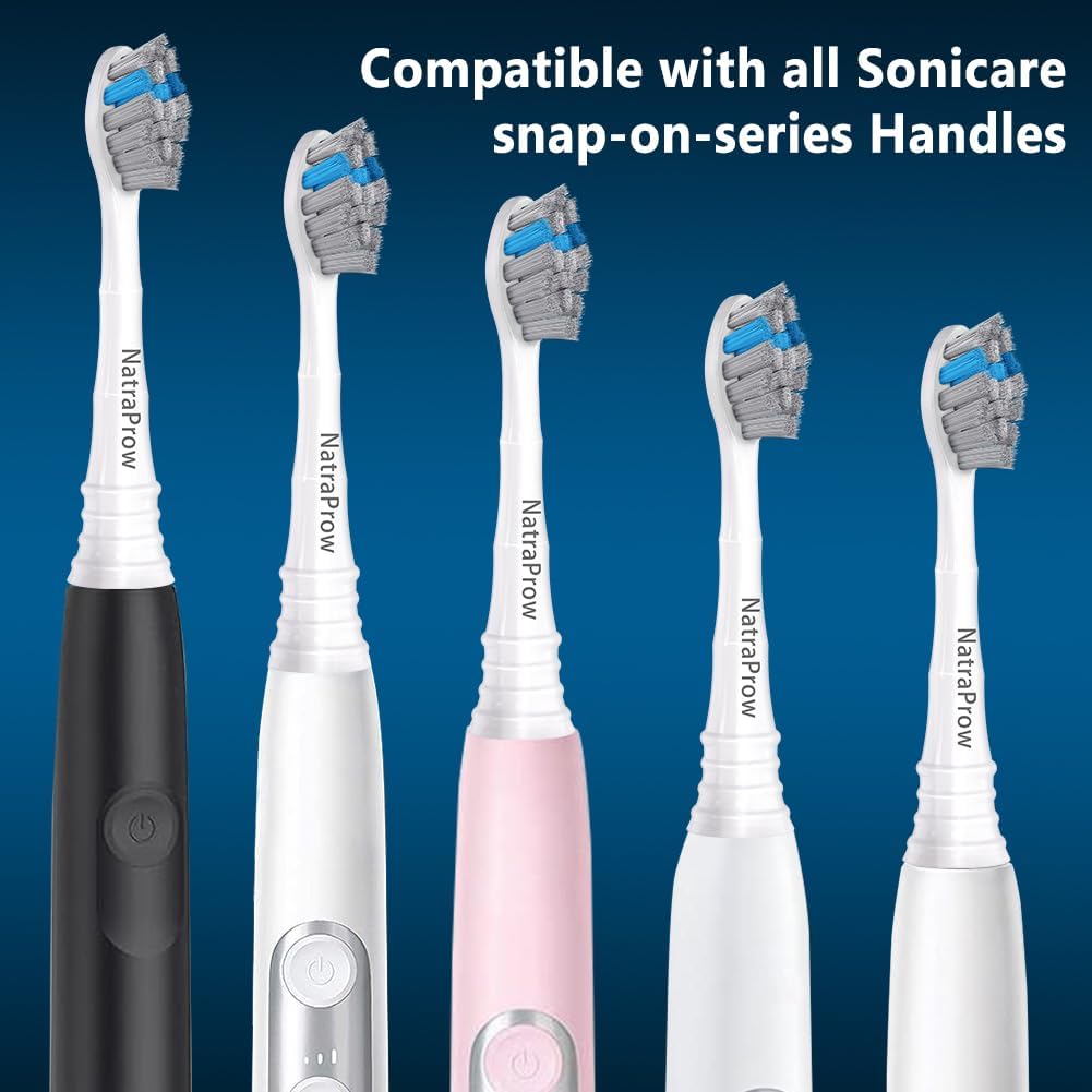 Replacement Brush Heads Compatible with Philips Sonicare Electric Toothbrush, Charcoal/Blue 8 Count Refills