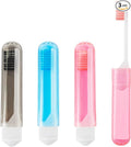 Travel Toothbrush 3Pcs Travel Toothbrush Set Mini Toothbrushes Soft Portable Toothbrushes Travels with Tooth Brush Cover Small Folding Toothbrush Individually Wrapped for Travels Black Blue Pink