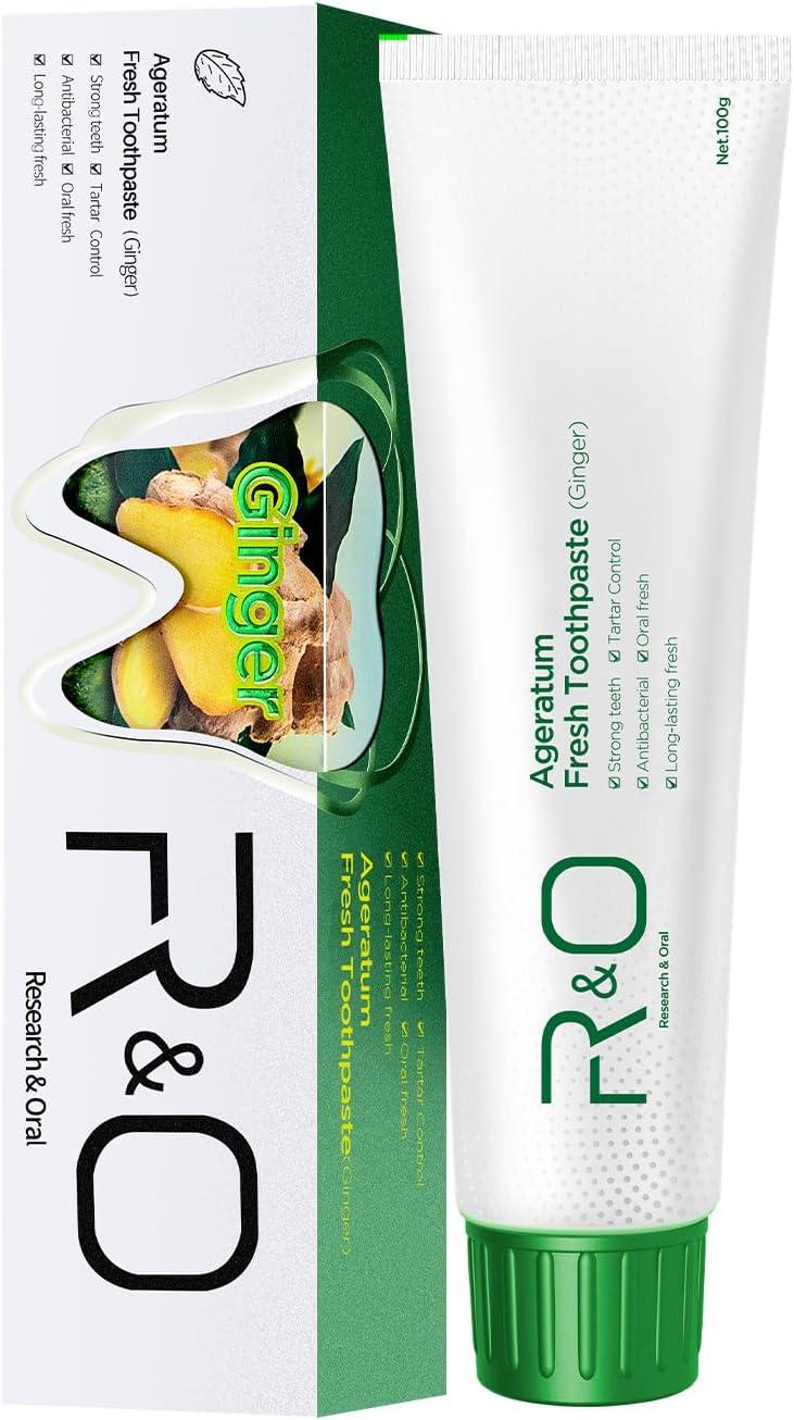 R&O Ginger Mint Fresh Toothpaste, 3.53 oz - A Miracle for Oral Hygiene, Maintains Fresh Breath, Relieves Oral Discomfort, Removes Dental Plaque, Enhances Oral Health