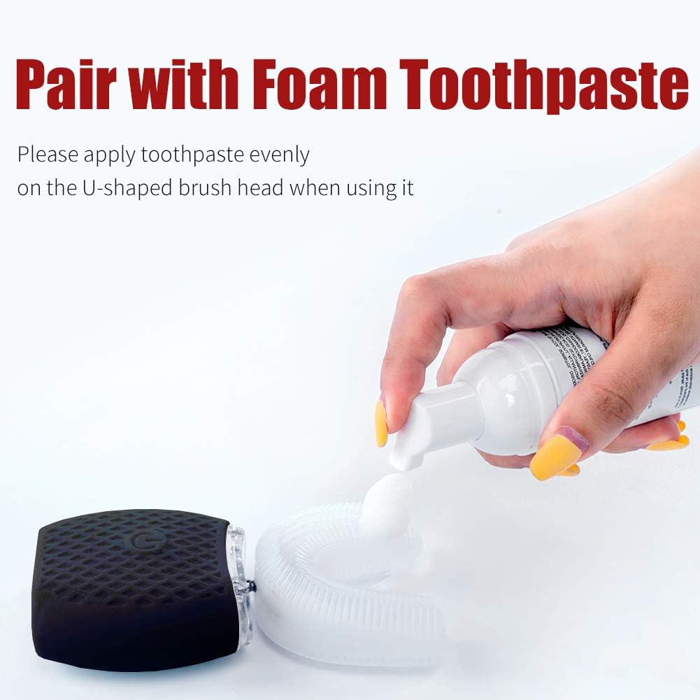 Ultrasonic Toothbrush for Adults - Automatic Electric Toothbrush with Soft Bristles Rechargeable Portable Waterproof Design 30s Timer, Wireless Charging Dual-Use for Travel & Home (Black)