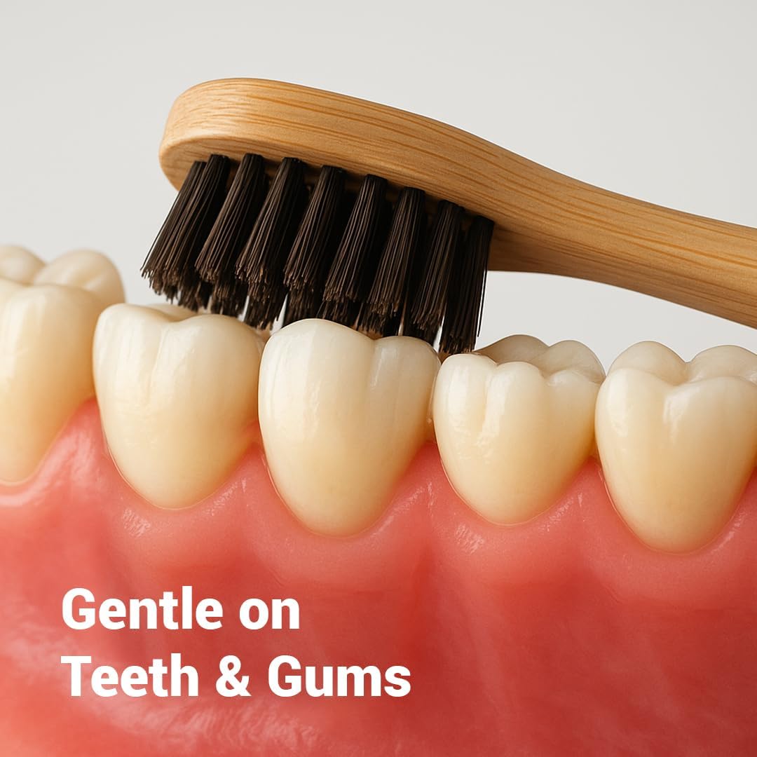 Premium Natural Bamboo Toothbrush – Eco-Friendly, Biodegradable Handle, Soft Bristles – Sustainable Oral Care for Adults