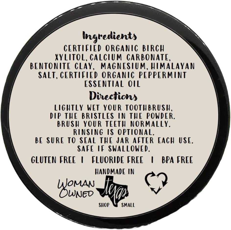 Simply Sooney Fluoride Free Remineralizing Toothpaste Powder I Vegan I Gluten Free I Organic Peppermint Essential Oil 1.5oz