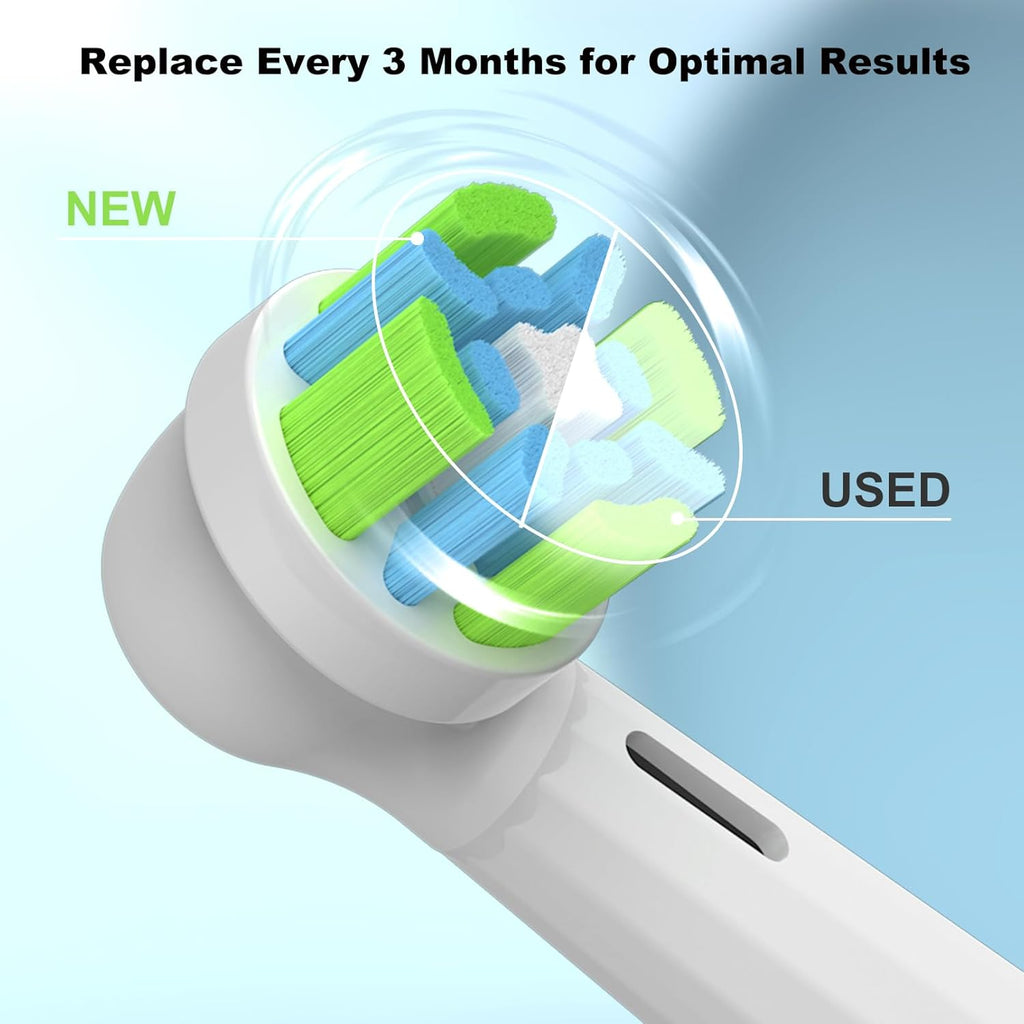 8 Pack Toothbrush Replacement Heads Compatible with Oral B iO, Toothbrush Heads Compatible with Oral B iO 3 4 5 6 7 8 9 10 Series Electric Toothbrushes, Black/White