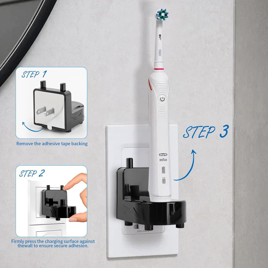 Wall Charger for Oral-B Braun Electric Toothbrush, Wireless Electric Toothbrush Wall Charger for Oral-B and Braun Most Models (Excluding IO 7/8/9/10 and Pulsonic Series) (Black)
