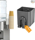 2 Pack Cup Dispenser 2 Seats | Fits 2-16 oz Paper/Plastic Cups, Magnetic & Adhesive Mount, Water Dispenser Cup Holder for Water Cooler, Coffee Station, Office, Bathroom & Wall