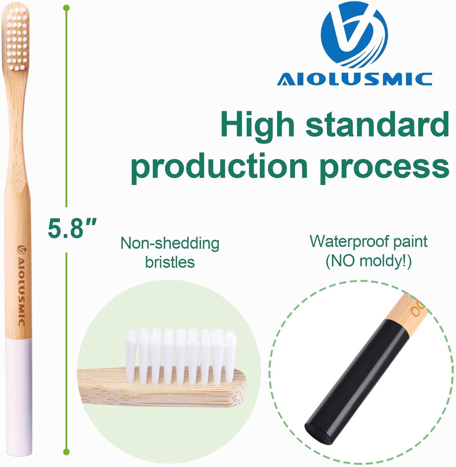 Bamboo Toothbrushes for Kids & Adults, Biodegradable Handles Medium Bristles Tooth Brushes 5 Pack for Kids+5 Pack for Adults (10 Count)