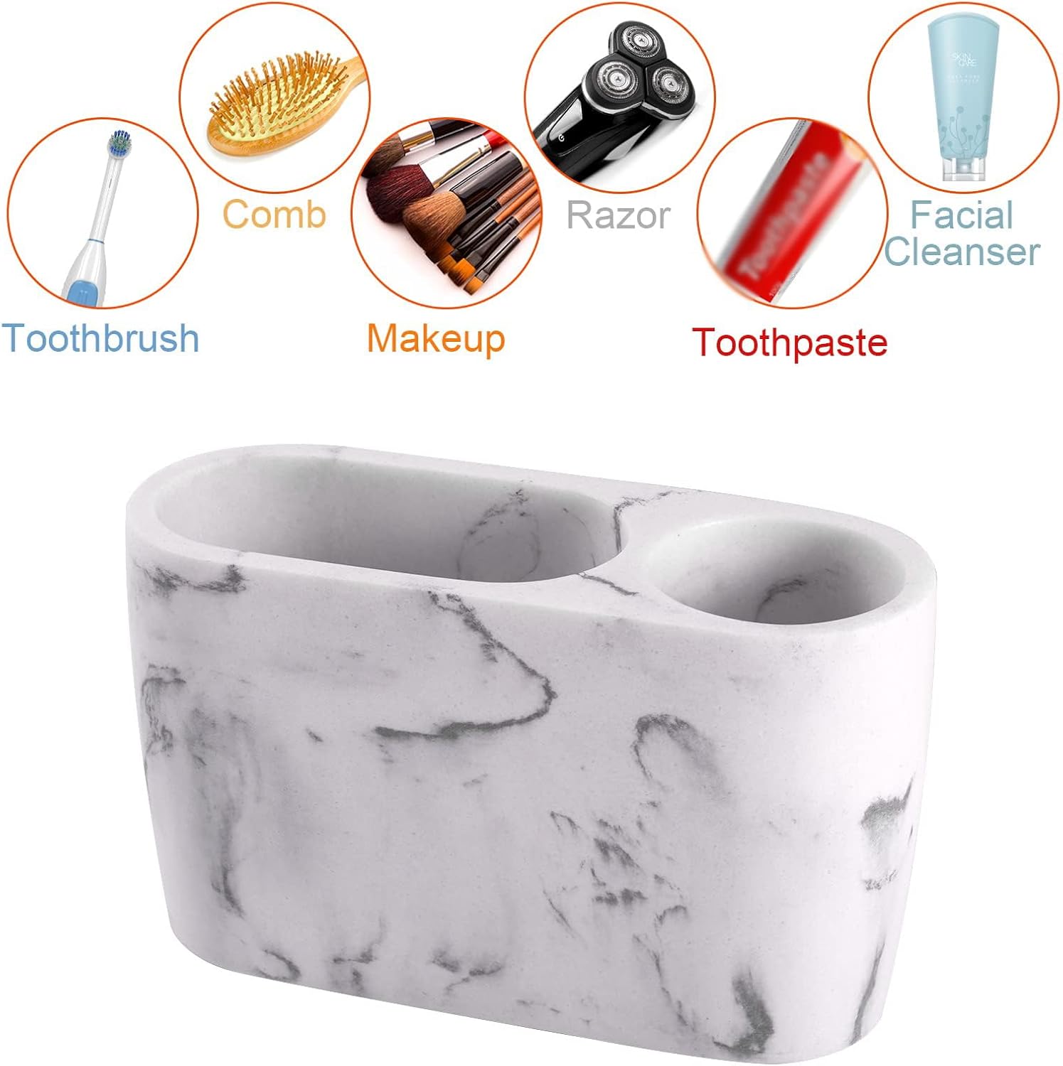 Toothbrush Holder for Bathrooms Toothpaste Holder Stand Bathroom Organizer for Toothbrush Makeup Brushes Holder