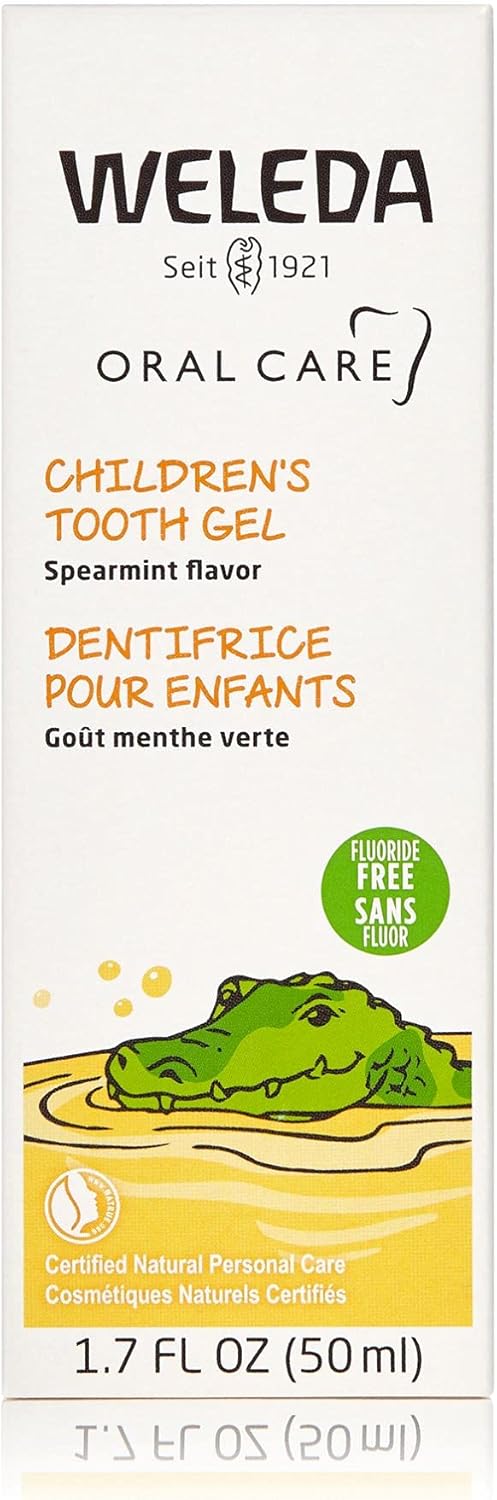 Weleda Oral Care Childrens Tooth Gel, 1.7 Fluid Ounce, Fluoride Free, Spearmint Flavor, Plant Rich Toothpaste with Calendula, Silica and Fennel