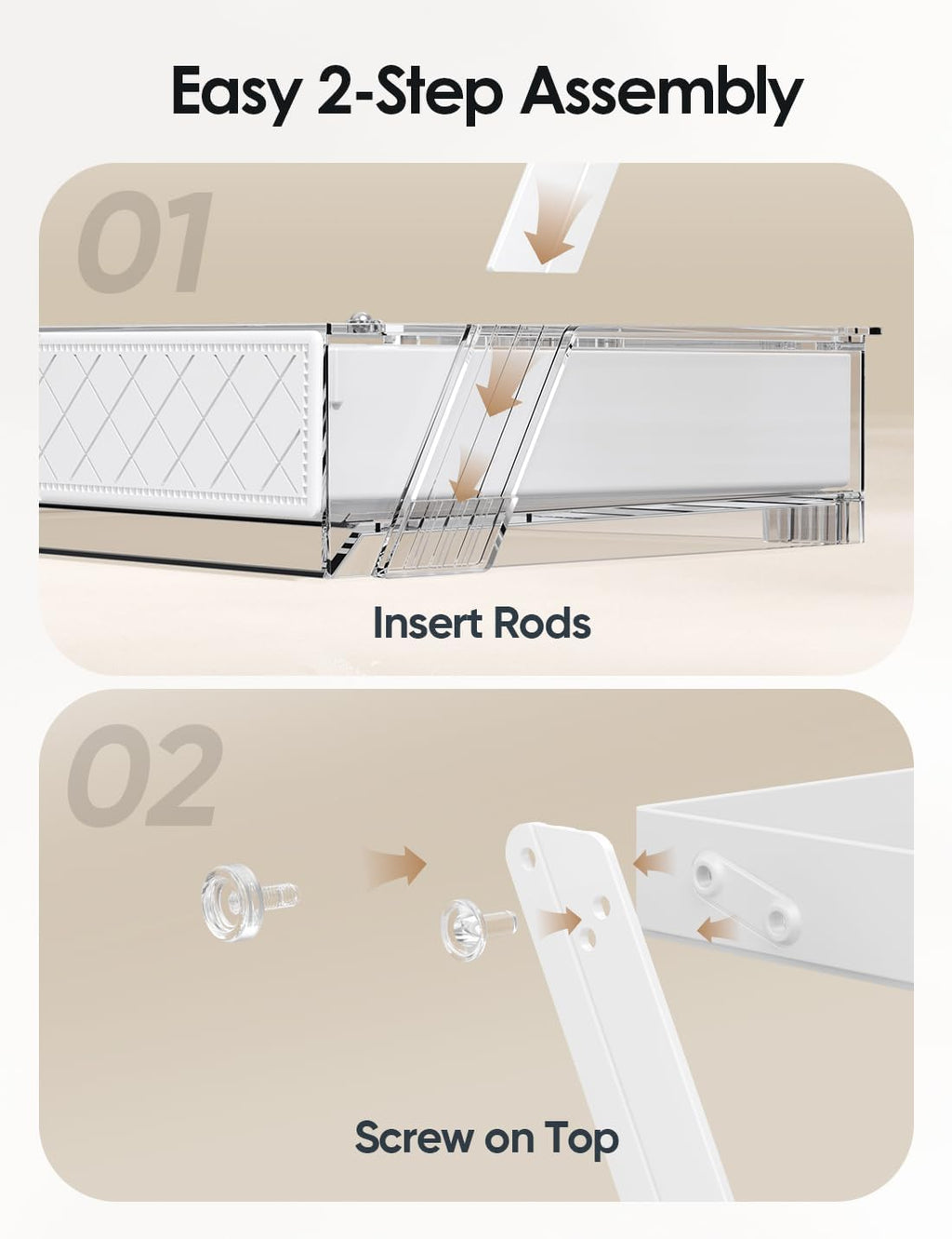 2 Tier Bathroom Countertop Organizer, Z-Shaped Vanity Organizer with Sliding Tray & Drawer, Skincare, Makeup & Perfume Storage Organizer, Acrylic office, Dresse & Desk Organizer