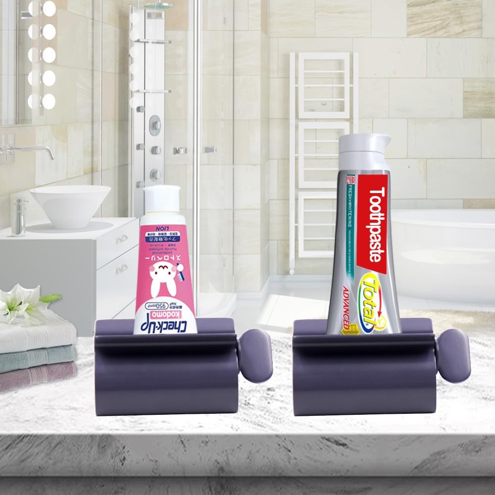 Toothpaste Squeezer - Metal Tube Squeezer Stainless Steel Tube Wringer UDQYQ Toothpaste seat Holder Stand (Gray)