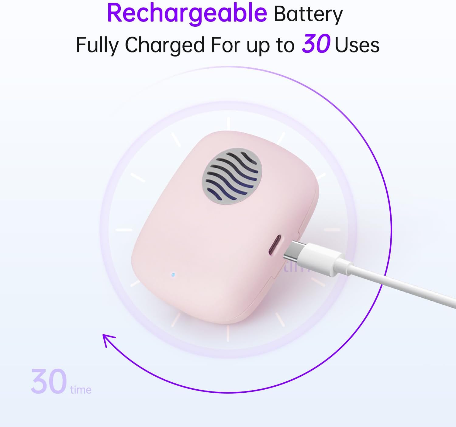 Toothbrush Holder, Toothbrush Cleaner Case, Portable USB Charging Toothbrush Cover with U V-C Light, Travel Toothbrush Holder (Pink-Fan)