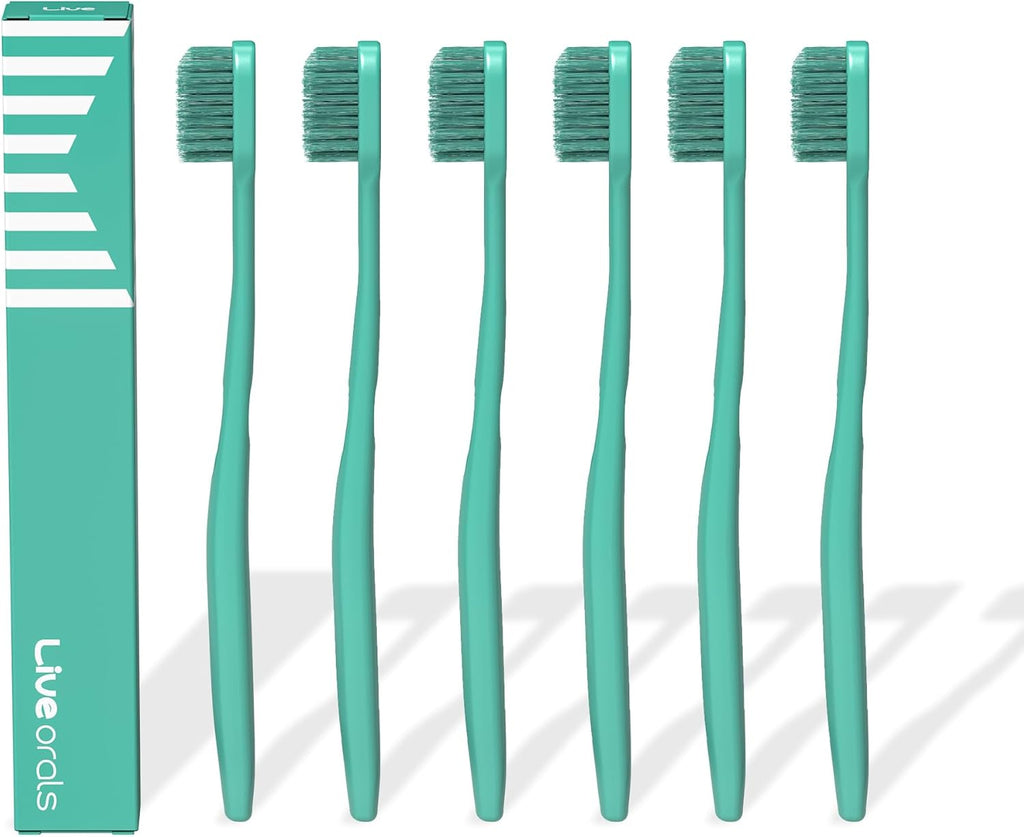 V-Cut Orthodontic Toothbrush (Mint) x 6Units – Medium Bristles, Ergonomic, Travel-Friendly Manual Toothbrush for Adults