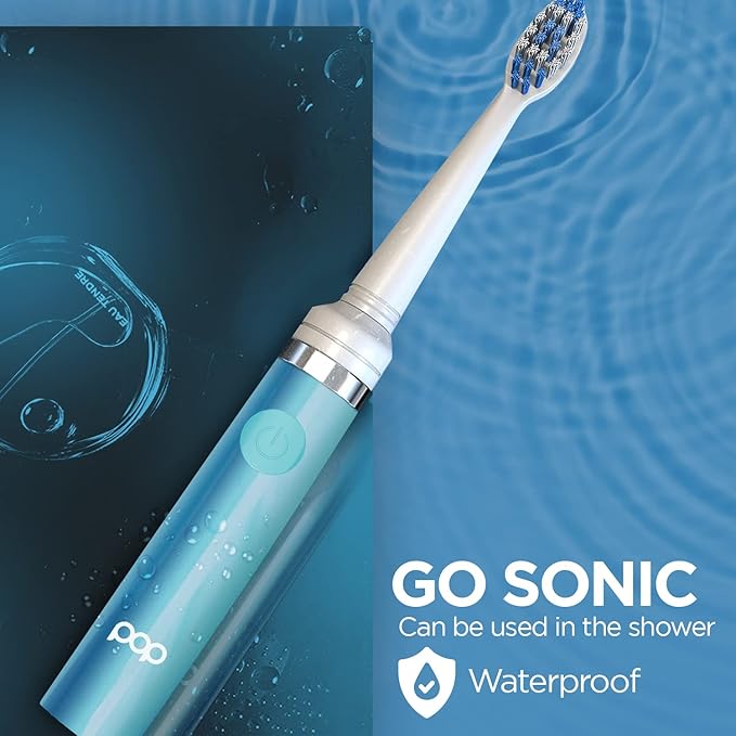 Pop Sonic Electric Toothbrush (Blue Pastel) - Travel Toothbrushes w/AAA Battery | Kids Electric Toothbrushes with 2 Speed & 15,000-30,000 Strokes/Minute, Dupont Nylon Bristles