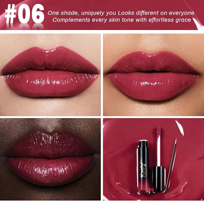 Kaely Longwear No-Budge Lipstick for Women, Highly Pigmented Liquid Lip Color Makeup, Non-Transfer Lip Gloss Stain Waterproof Smudge Proof 24 Hour, Instant Shine, Vegan & Cruelty-Free, 06 UNRIVALED