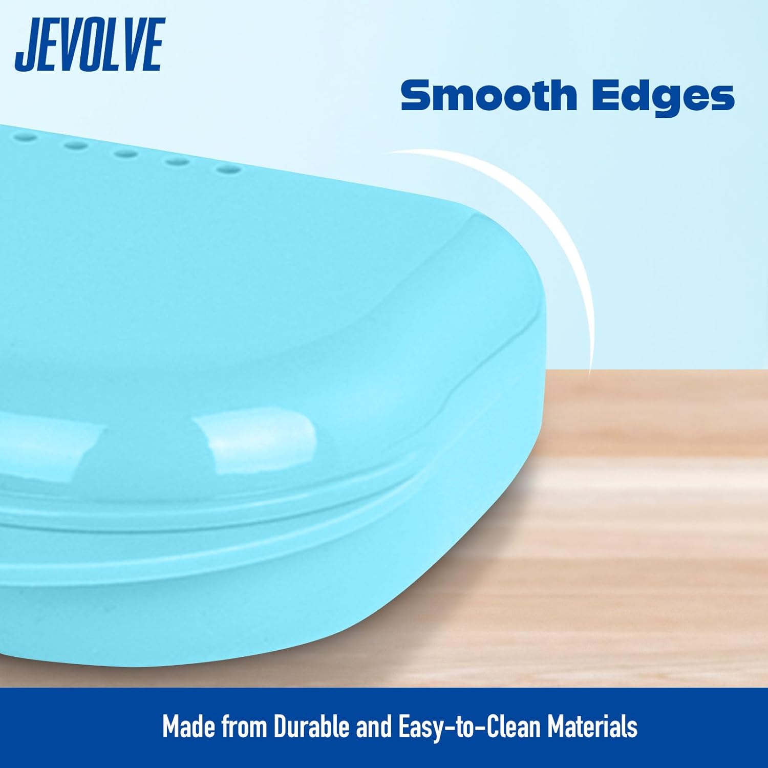 10 PCs Dental Grade Trapezoid Denture Bath Case by JEVOLVE | Retainer Case Tooth Case Denture Box Denture Storage Boxes | Denture Cleaner Cup Travel Portable Denture Box for Home Office (Blue)