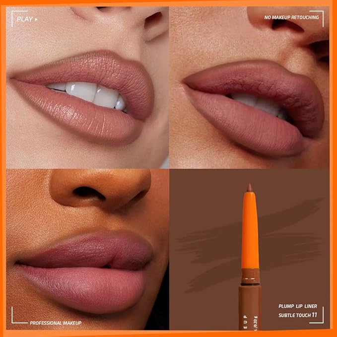 Matte Lip Liner Pencil for Shaping Lips, Retractable Creamy Brown Crayon LipLiner Pencil, Long Lasting Waterproof Lipstick Lip Liner Makeup, Vegan Beauty 11#