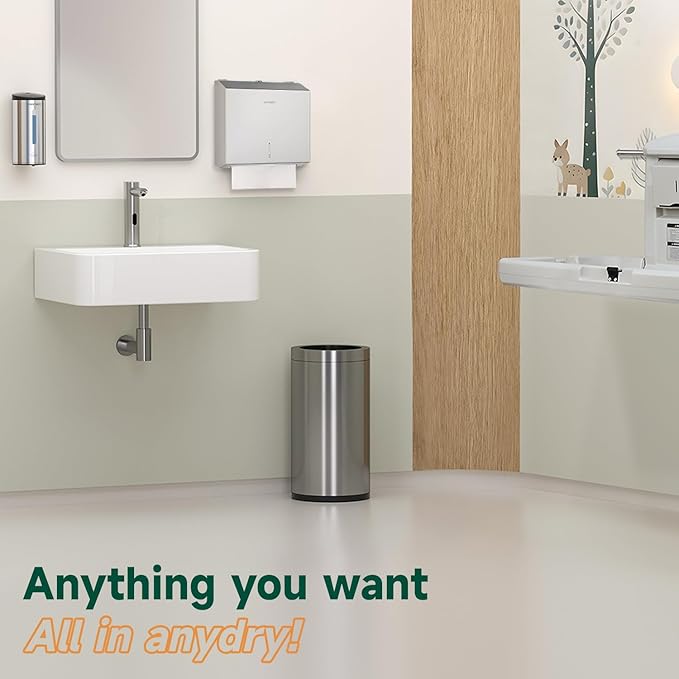 Polished Stainless Steel Automatic Soap Dispenser, Wall-Mounted 25oz Large Capacity for Bathrooms Garages and Workshops