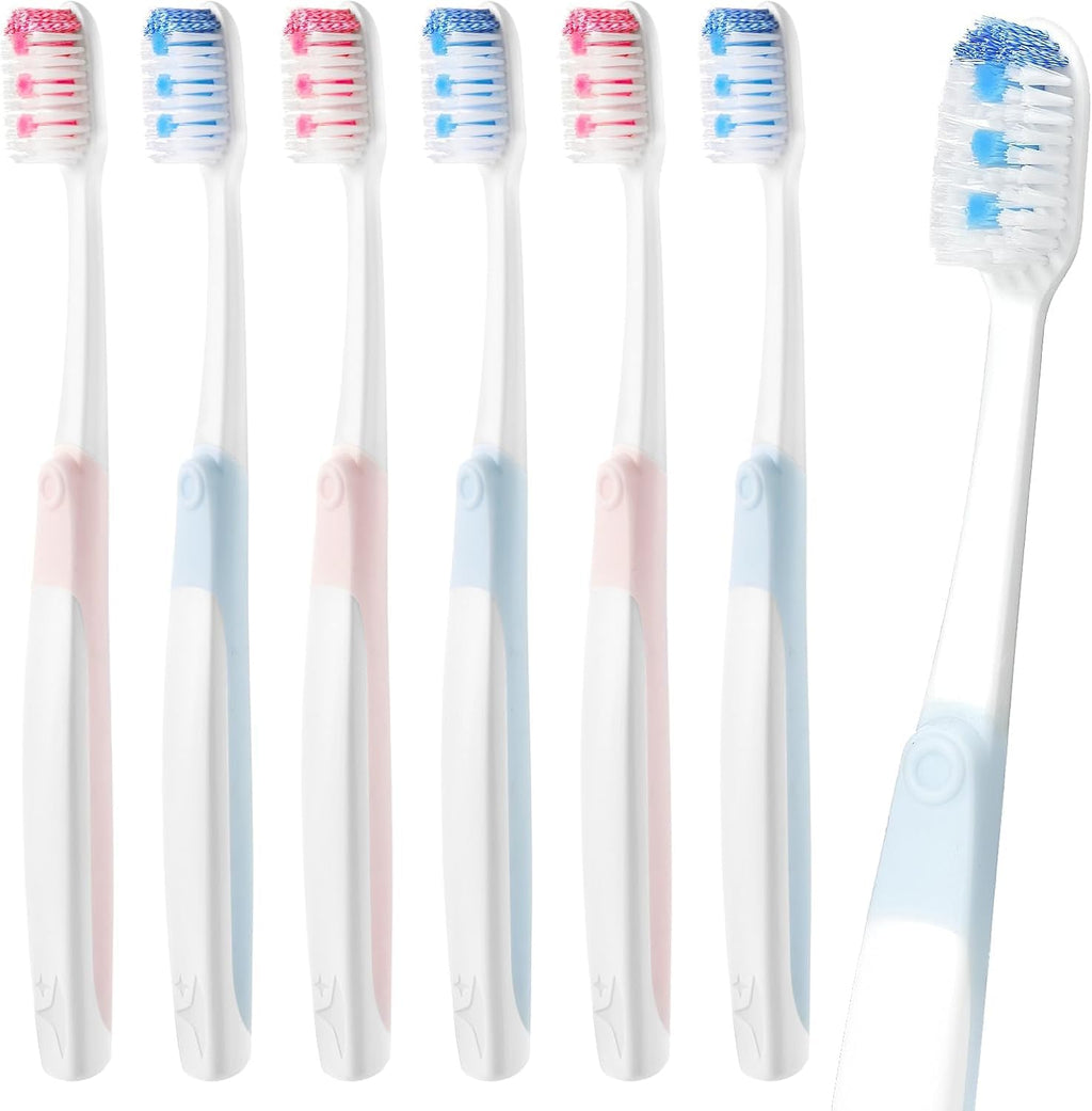 Pro Stain Eraser Medium Toothbrushes for Adults, Whitening Toothbrush with Spiral Medium Bristles for Smoke Tea Coffee Stain, Deep Plaque Removal, Rounded Bristle Tips for Gentle Cleaning